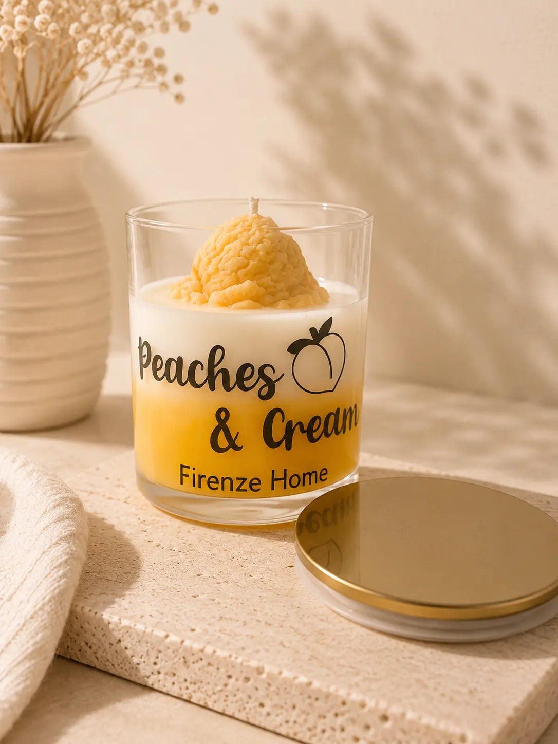 Personalised Peaches & Cream Candle Firenze Candles