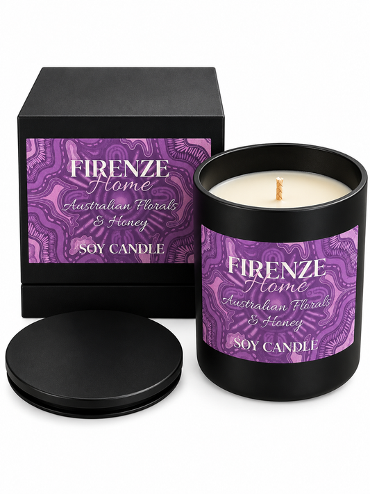 Large Soy Candle - Native Florals & Honey Firenze Candles