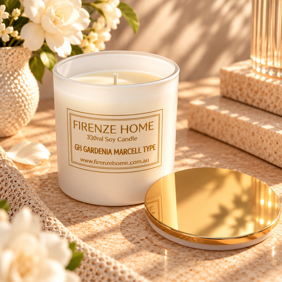 Large Soy Candle - Gardenia Marcell Type Firenze Candles