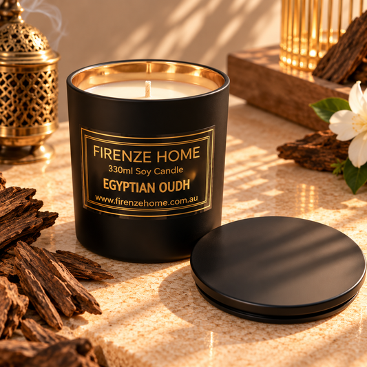 Large Soy Candle - Egyptian Oudh Firenze Candles