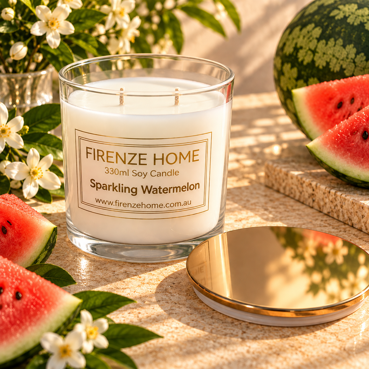 Extra Large Soy Candle - Sparkling Watermelon Firenze Candles
