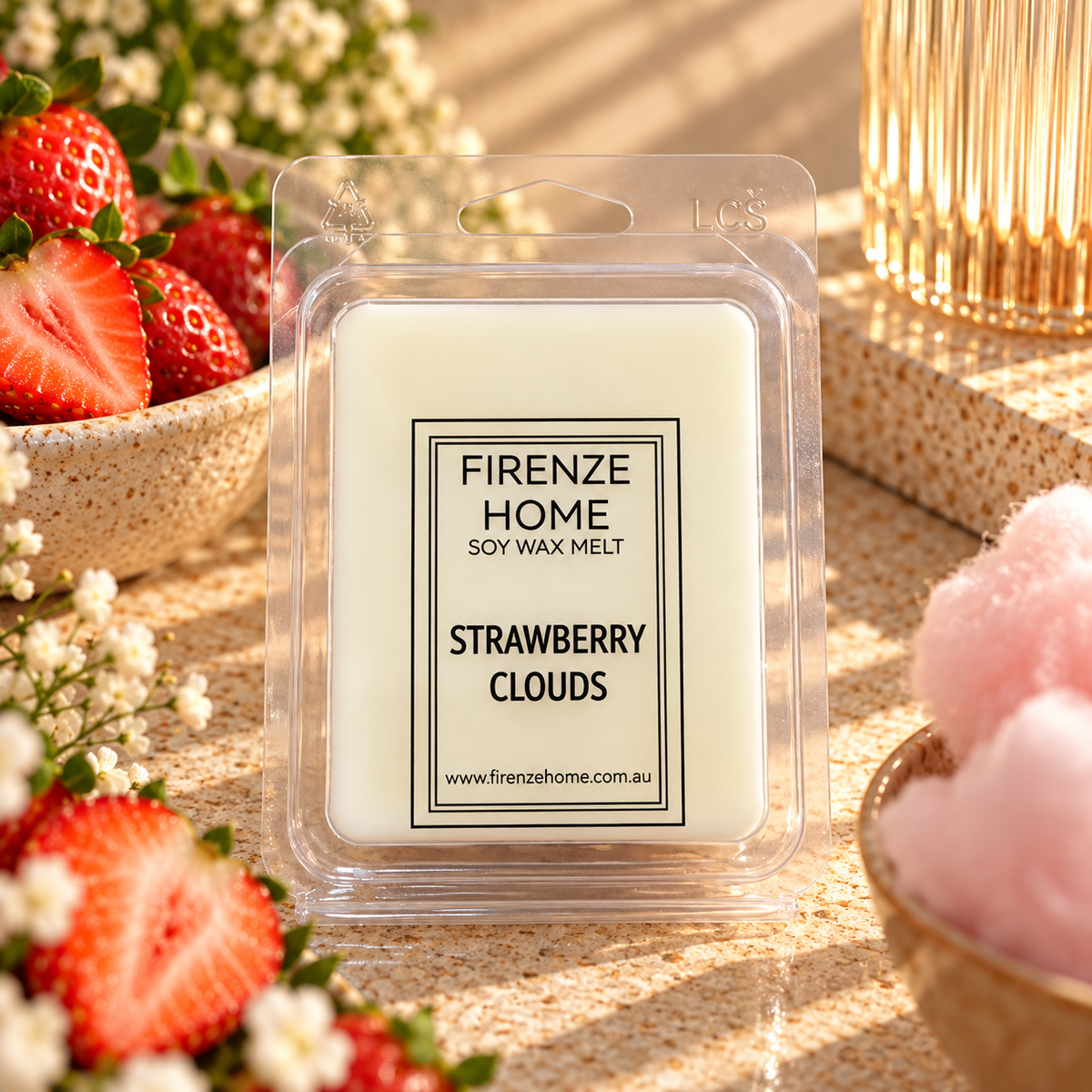 Soy Wax Melt - Strawberry Clouds Firenze Candles